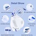 Urinary Drainage Bags 2000ML, Catheter Bags with Unique Anti-Reflux Drip Chamber, Thickened Drainage Tube, Adjustable Clips & Hanging Hook for Home and Hospital Use, 10 Packs