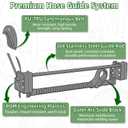 WERMAH Hose Reel Cart with Hose Guide, 4 Wheels Hose Cart, Holds 300ft 5/8"