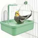 Pacify Automatic Bird Bath for Cage, Hanging Bird Shower with Pump, Circulating Water Indoor Parakeet Bathtub Bird Cage Accessory for Parrot, Parakeet, Cockatiel, Budgie, Conure, Lovebird