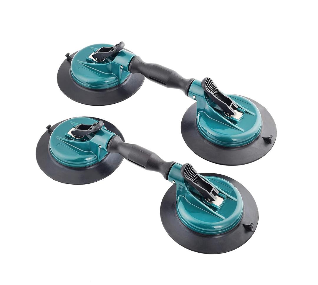 6.4" glass lifter Dual Cups, Heavy Duty Vacuum Plate with Adjustable Handle Glass Holder to Lift Large Glass/Auto Glass Windshield Installation/Tiles Mirrors Movingtal,