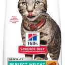 Hill's Science Diet Perfect Weight, Adult 1-6, Weight Management Support, Dry Cat Food, Chicken Recipe, 3 lb Bag