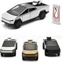 Toy Car | 1/32 Diecast Cars for Kids 6+ | Lights, Sounds & ATV | Bonus Pretend Charging Station | Model Truck Vehicles for Boys | Cool Truck Gifts (Stainless Steel)