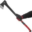 INTERTOOL 36 Inch Chopping Axe | Heavy Duty Wood Cutting & Felling Axe for Firewood | 2.8lb Head with Shock Absorbing Fiberglass Handle | HT-0264