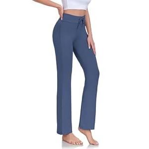 ADANIKI Women's Long Modal Comfy Drawstring Trousers Loose Straight-leg for Yoga Running Sporting (Navy Blue, 2XL)