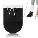 Cast Sock Cover for Foot, Cast Cover for Foot, Leg Cast Cover, Adjustable Drawstring Foot Cast Cover for Men and Women (Thick, Black) (14 Inch)