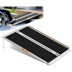 Wheelchair Ramp 4 Feet, Portable Ramps for Wheelchairs for Home, 800LBS Capacity Folding Non-Slip Aluminum Handicap Ramp, Wheel Chair Ramp for Home Steps, Stairs, Doorways, Car, Curbs (4FT(Using height 4-12 inch))