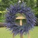 Lavender Wreath for Front Door 24 Inch Artificial Spring Summer Wreaths Purple Home Decor Spring Wreath for Year-Round Use Indoors and Outdoors as Wall, Door, Window, Party and Wedding Decorations