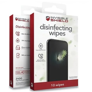 InvisibleShield Disinfecting Wipes for Electronic Devices, Spun Fiber, 3 x 3, 5/Pack