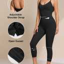 Women Open Bust Bodysuit Seamless Tummy Control Full Body Shaper Shapewear Capri Butt Lifter Thigh Slimmer, Size S