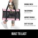 GORILLA GRIP Cat Carrier Travel Bag Up to 15 Lbs, Soft Collapsible Small Dog Carriers, Top and Side Entry Breathable Mesh, Grip Feet on Underside, Cozy Washable Waterproof Pad, Portable Kennel, Pink (17.0"L x 11.0"W x 11.0"H)
