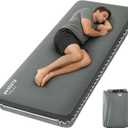 Elegear Air & Foam Camping Mattress, CumbreX 4" Ultra-Thick Memory Foam Sleeping Pad with Air Pump, Compact R-Value 9.5 4-Season Camp Mat for Travel Outdoor - Single Grey