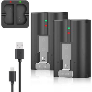 2-Pack 6040mAh Replacement Battery Compatible with Ring-Video Doorbell 2/3/3plus/4, Stick Up Cam (2nd & 3rd Gen) and Spotlight Cam, Rechargeable V4 Battery with Charger Station for Ring Camera 3.65V