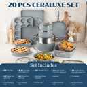 GRANITESTONE Ceraluxe 20Pc Pots and Pans Set Non Stick Ceramic Cookware Set