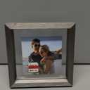 Malden International Designs 5x5 Floating Glass Picture Frame Displays 4x4 Photo, Gray MDF with Wood Grain Finish