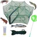 1/2 Pcs Foldable Fishing Bait Trap,6Holes Cast Portable Minnow Trap Fish Trap Crab Trap Crawfish Trap Crab Crayfish Shrimp Net