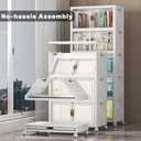 UAMFURI Stackable Storage Bins with Lid, 260QT Plastic Cabinet with Wheels
