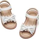 Kiderence Toddler Girls Sandals Little Girls Kids Summer Shoes Toddler Sandals (Ck536 White) 7 Toddler