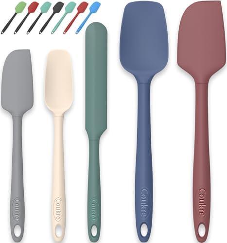 Coukre Silicone Spatula Set of 5, High Temperature Resistant, Food Grade Silicone, Dishwasher Safe, for Baking, Cooking (Colorful-3) Coukre Silicone Spatula Set of 5, High Temperature Resistant, Food Grade Silicone, Dishwasher Safe, for Baking, Cooking (Colorful-3)