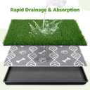 LOOBANI Large Dog Grass Pad with Tray - 35x23in Dog Litter Box with 2 Artificial Grass Patch + 2 Washable Pee Pads - Quickly Absorbency Indoor Outdoor Potty for Patio Balcony Apartment Use