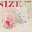 Rosaura Acrylic Display Case Compatible with Labubu POP MART Doll, Clear Storage Box Shelf for Collectibles, 3.5" Figure Spot in Preserved Flowers Rose Diorama. (NO Doll) (Red, Acrylic)