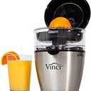 Vinci Hands Free Electric Citrus Juicer, 1-Button Juicer Machine, Orange Lime Grapefruit Lemon Squeezer, Easy to Clean Orange Juicer Squeezer, Black/Stainless Steel