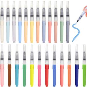 24 Pcs Underglaze Water Color Brush Pens for Pottery Ceramics, Watercolor Paint Push Pens for Decorating Under Ceramic Pottery Bisque (Vibrant Colors)