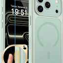zapica Magnetic for iPhone 17 Pro Case, Upgraded [Camera Control Button] [Full Camera Protection] [with 1 Screen Protector] Translucent Matte Shockproof Protective Phone Cover, Light Green