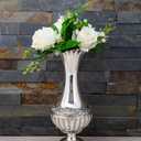 Decorative Vase, Elegant Metal Vase with Silver Finish for Artificial & Dried Flowers, Modern Table Centerpiece for Home & Weddings, 12''/30.6cm Tall