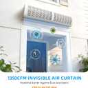 36" Home Wall-Mounted Air Curtain, Blocks Insects & Bugs from Entering, Dual-Speed Strong Air Curtain with Auto Door Magnetic Switch
