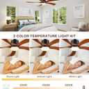 60 Inch Ceiling Fans with Lights Remote Control, Modern Ceiling Fan 5 Blades Wood Fan for Outdoor, 3 Downrods, ETL Listed, Timer, 6 Speeds Reversible Quiet Dc Motor for Patios, 60in Yellow Walnut