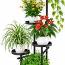 TOSKING Tall 5-Tier Round Metal Corner Plant Stand Indoor, Anti-Tip, Black