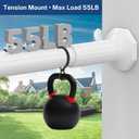 Tension Shower Curtain Rod 51-128" Heavy Duty No-Drill Rustproof White | Adjustable Spring Rod for Window, Patio, Shower, Garage. Holds 55LB, Non-Slip. Easy Install for Apartments/Renters