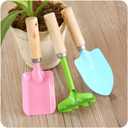 DOITOOL Kids Garden Tool Set Toy, Mini Rake and Spade with Wooden Handle - Small Gardening Tools Set for Succulent, Bonsai and Pot Plants