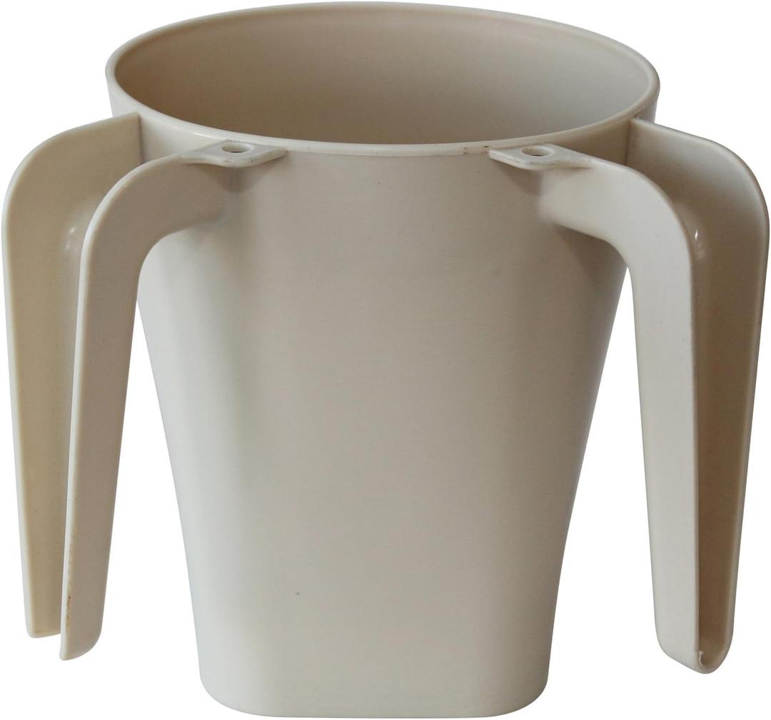 Majestic Giftware Plastic Washing Cup for Netilat Yadayim - WCP-BE-3 PACK | 5.5" Judaica Wash Cup Negel Vasser with Dual Handle for the Jewish Ritual (Beige)