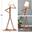 Cool Tall Wood Floor Lamp for Living Rooms Bedrooms - Office Corner Decorative Reading Standing Arc Light Creative Swing Arm Gift Ideas for Kids Boys Girls Bedside - LED Bulb Included (Ash)