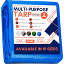 Large Waterproof Tarp - Heavy Duty 10 Mil Thick Poly Tarpaulin Ideal for Canopy Tents, Boats, RV or Pool Covers - Multipurpose Protective Tarps with Grommets for Indoor, Outdoor Use | 10' x 12', 2 Pack