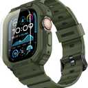 amBand E1 Rugged Band & Case for Apple Watch  Compatible with Series 111, SE3/SE2/SE  and Ultra 3/2/1, Lightweight Shockproof Design (Grayish Green)