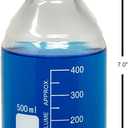 Karter Scientific 500ml Glass Round Media Storage Bottles with GL45 Screw Cap, Borosilicate Glass, 251M5 (Pack of 6)