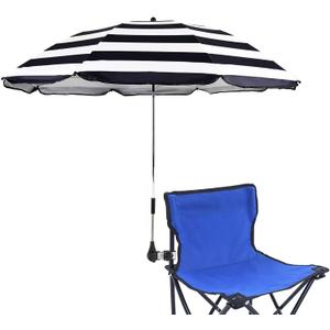 Beach Chair Umbrella with Universal Clamp,360 Adjustable Sunshade Umbrella,Clip on Parasols for Patio,Wheelchairs,Golf Carts, v