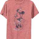 Disney Characters Sketchy Minnie Boy's Performance Tee (Red Heather)