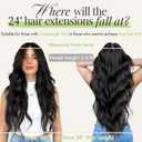 2 x KooKaStyle Invisible Wire Hair Extensions with Transparent Wire Headband Adjustable Size 4 Secure Clips Long Wavy Hairpiece 24 Inch 10/12B#COCOA# for Women