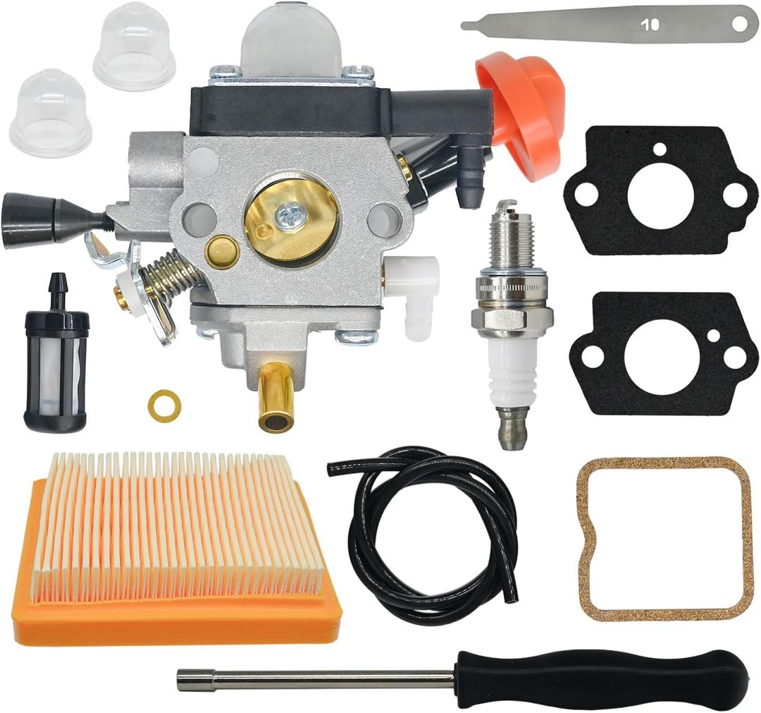 FS131R Carburetor Kit Replacement for Stihl KM131R FS131 HT131R HT133 HT131 KM131 Brushcutter Trimmer Chainsaw Weed Eater, Carb with Air Filter Spark Plug Gasket 4180/17
