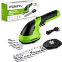 WORKPRO Cordless Grass Shear & Shrubbery Trimmer - 2 in 1 Handheld 7.2V Electric Grass Trimmer Hedge Shears/Grass Cutter Rechargeable Lithium-Ion Battery and Type-C Cable Included