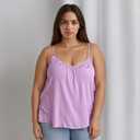 Women's Modal Camisole with Built-in Bra Turquoise Violet Royal Blue Red Skin Tone (Purple, L)