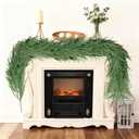 Christmas Garland Norfolk Pine Garlands Artificial Greenery Garland for Mantle Table Fireplace Stairs Christmas Decor Garland Windows Porches Holiday Garlands Indoor Outdoor Decoration (5FT)