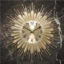 Gold Wall Clock 23 Inch SunburstMid Century Decorative Wall Clocks Battery Operated Sunburst Large Modern Handmade Home Art Decor for Living Room Corridor, Staircase, Kitchen & Thoughtful Gift