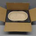 Natural Travertine Fruit Bowl, Multi-Functional Oval Stone Tray with Two Elevated Legs, Decorative Organizer for Fruit, Jewelry, Keys in Kitchen, Living Room, Entryway