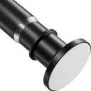 Small Shower Curtain Rod 18-32 In Black Short Shower Rod Non-Slip Adjustable Spring Tension Rod-No Drilling Stainless-Steel