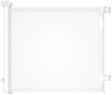 Veraste Retractable Baby Gate for Doorways and Stairs, Mesh Safety Gate for Pet, Indoor & Outdoor Use, One-Hand Operation, Easy Installation, 33.6" Tall, Expands to 55" Wide（White,33.6"x55")