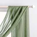MIULEE Sheer Window Scarf Valance Extra Long Topper Spring Elegant Swag Curtains Luxury Draping Fabric for Wedding Arch Party Ceremony Canopy Bed Living Room, 37'' x 216'', 1 Panel Sage Green